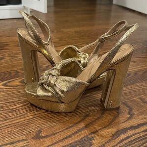 Jessica Simpson Gold Platform Sandals